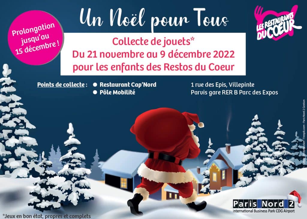 Prolongation – Collecte de jouets pour les enfants des Restos du Cœur –  PARIS NORD 2